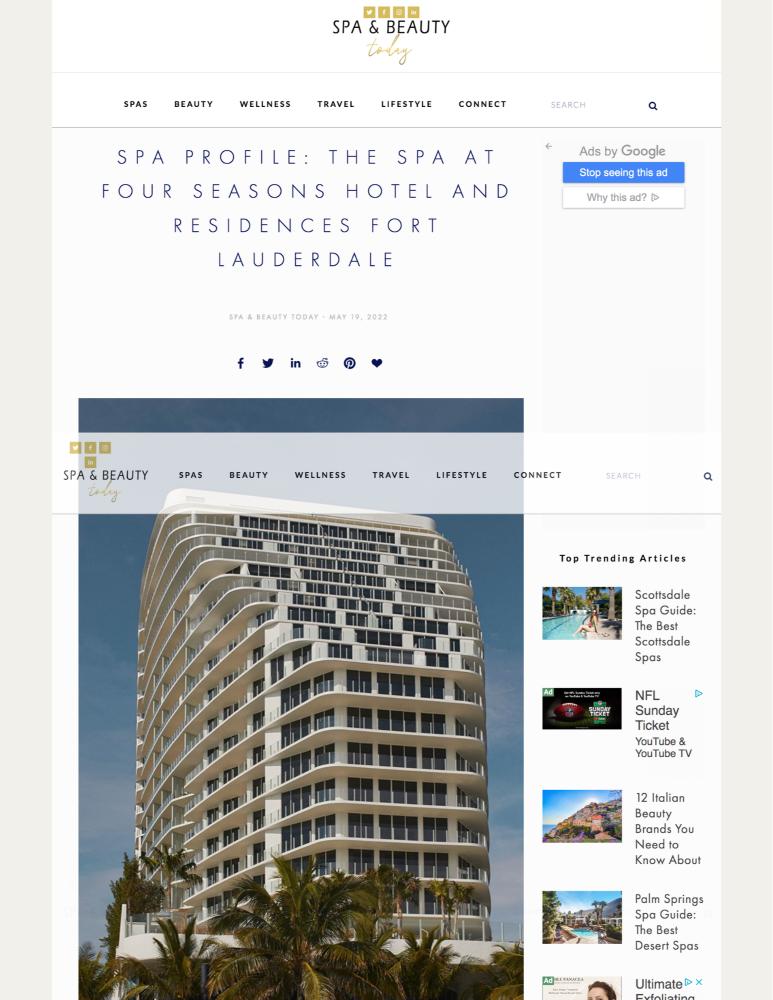 Spa Profile: The Spa at Four Seasons Hotel and Residences Fort Lauderdale