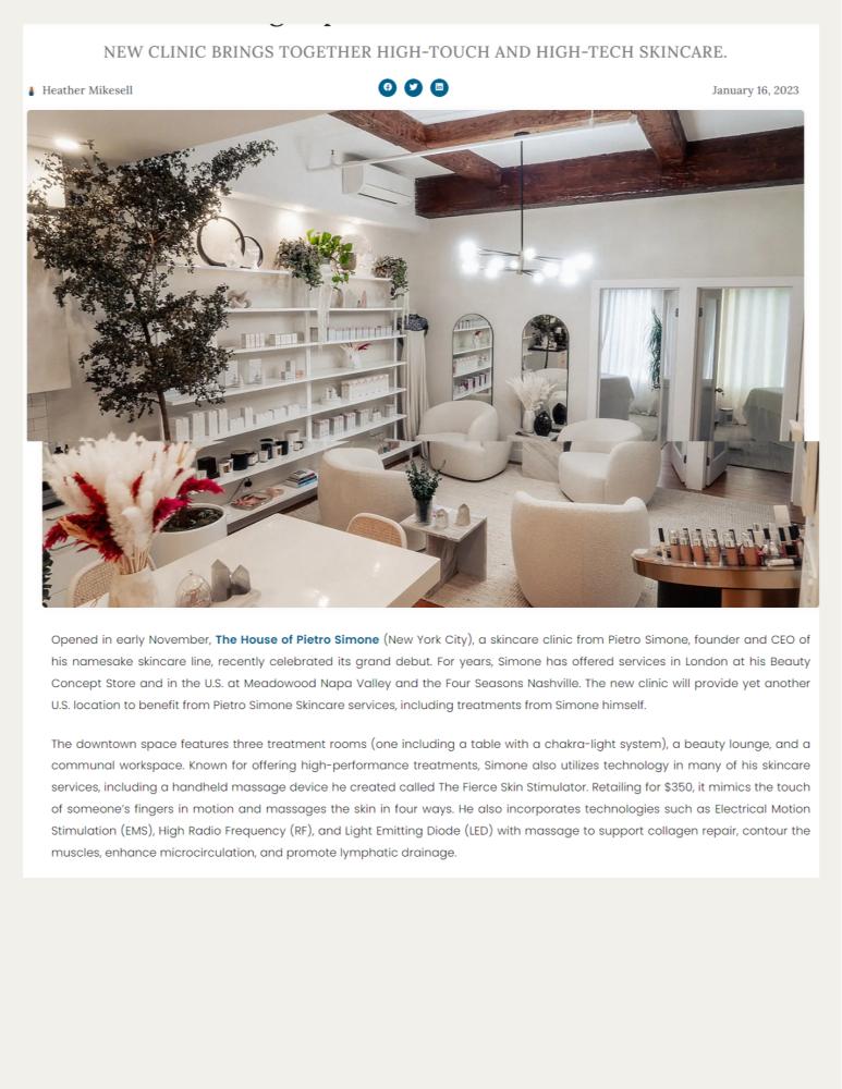 The House of Pietro Simone Celebrates Debut of First U.S. Flagship Skin Clinic in SoHo