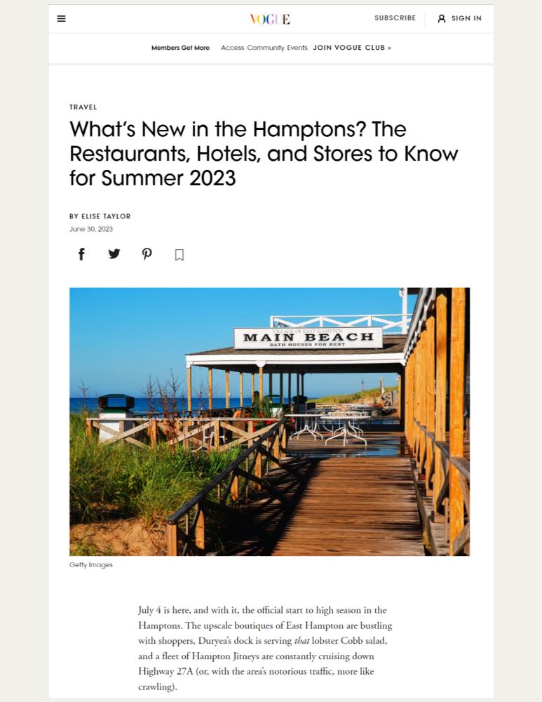 What’s New in the Hamptons? The Restaurants, Hotels, and Stores to Know for Summer 2023