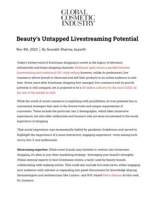 Beauty’s Untapped Livestreaming Potential