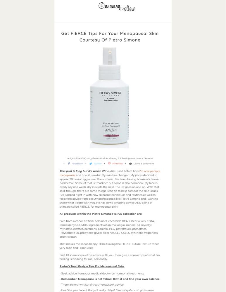 Get FIERCE Tips For Your Menopausal Skin Courtesy Of Pietro Simone